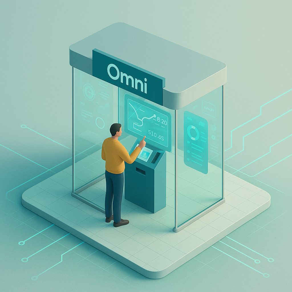 a man using an Omni virtual booking hub