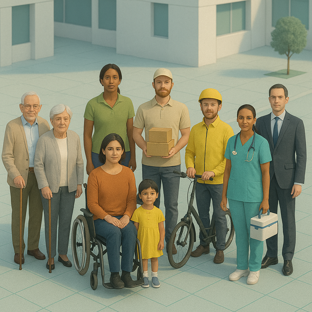 diverse citizens looking into the camera