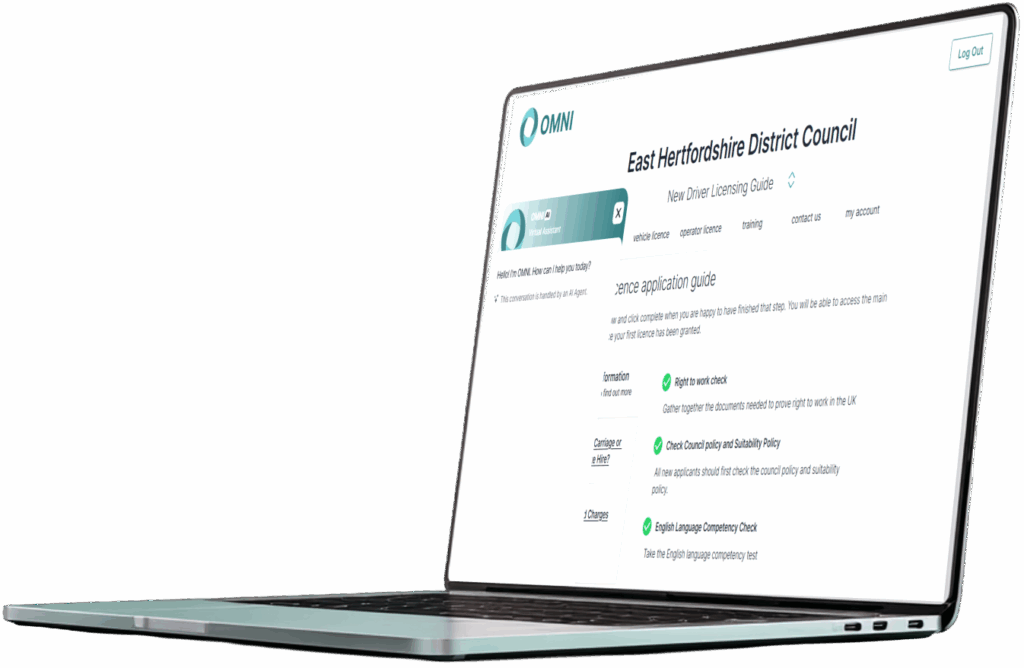 Laptop with Omni licensing dashboard