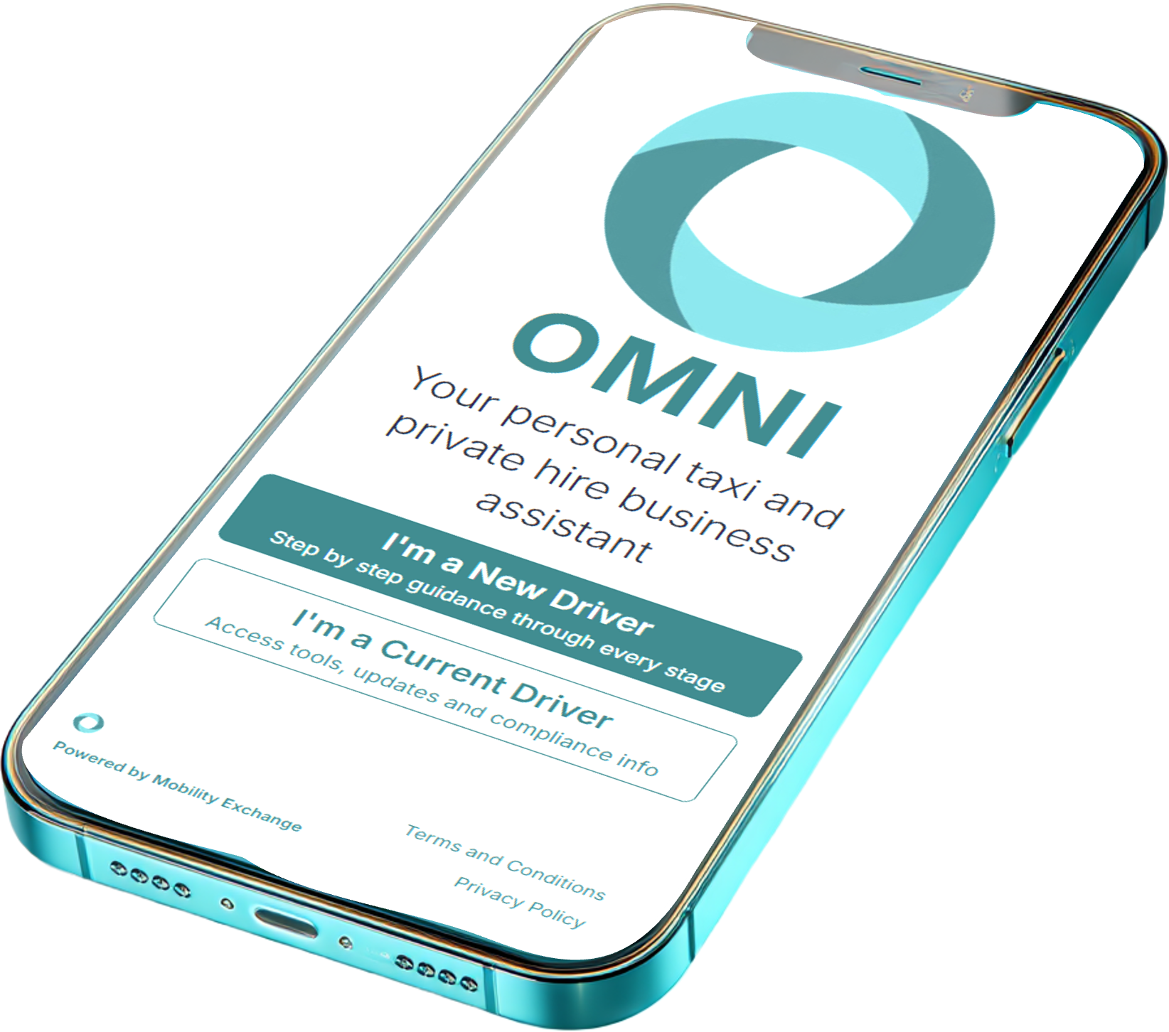 Smart phone showing Omni home page